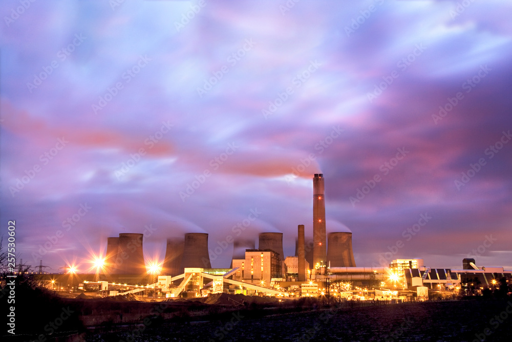 Coal fired power station at dusk Coal fired power station at dusk