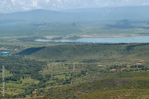 Lake Elementaita and Sleeping Warrior Hill seen from Table Mountain, Kenya