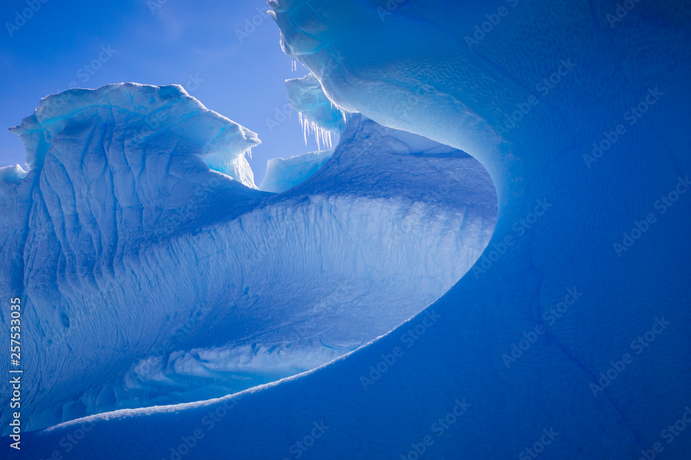© Cavan Images - Abstract pattern of blue iceberg