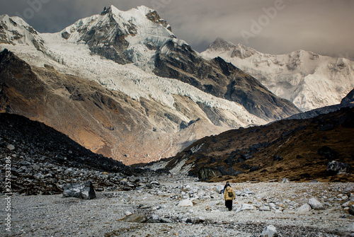 Hikers in Sikkim, India photo