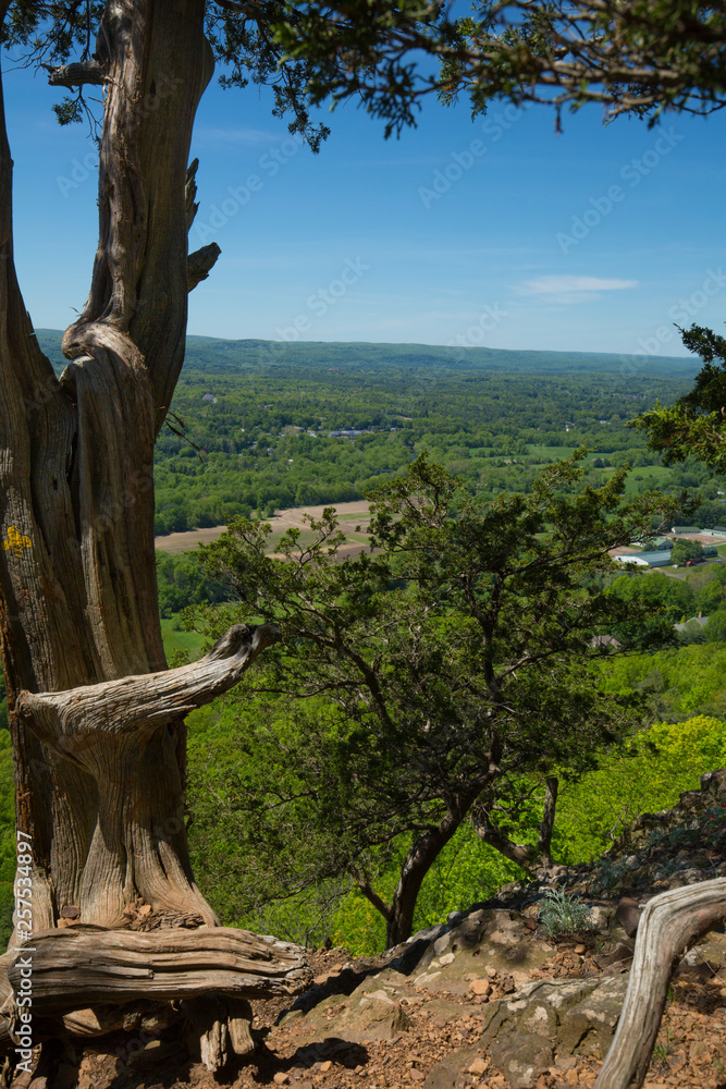 Scenic view from a cliff on Talcott Mountain in Connecticut.