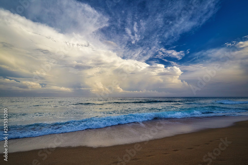 Storm clouds over the Spanish beach