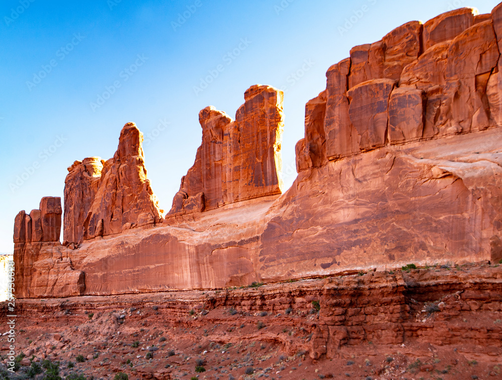 Towers and spires of Arches National Park.