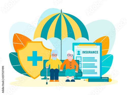 Vector illustration of pension insurance