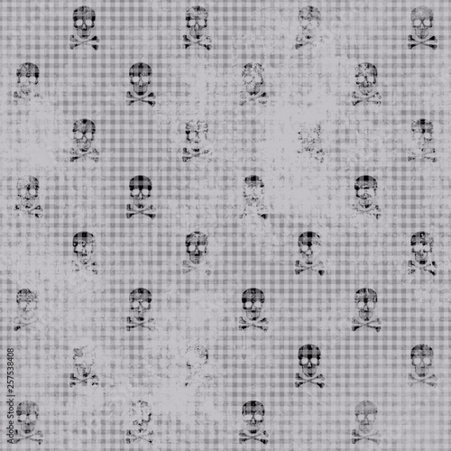 Wallpaper Mural Abstract pattern of skulls. Seamless black and white texture. Torontodigital.ca