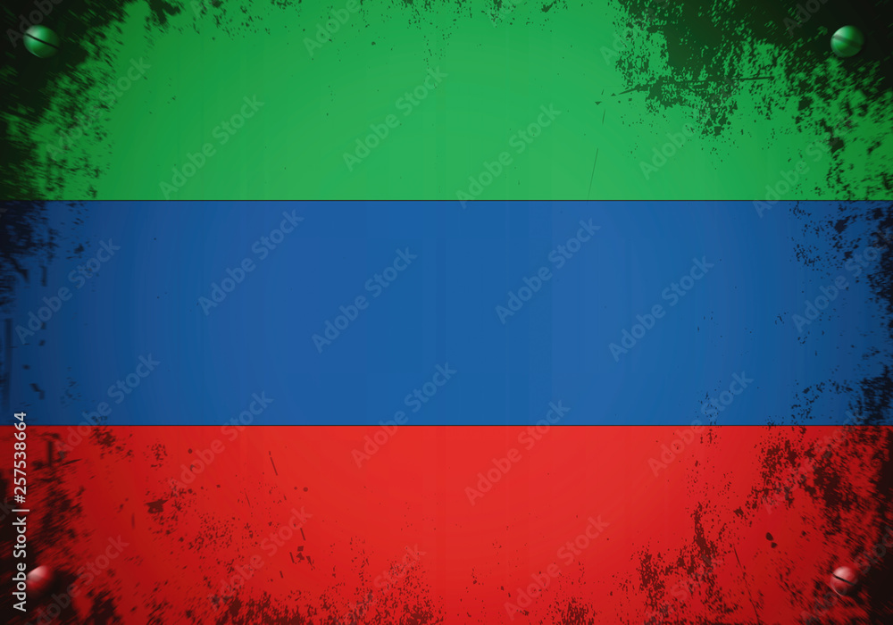 Flag of Dagestan (Republic of Dagestan within the Russian Federation). Flag of Dagestan (Republic of Dagestan within the Russian Federation).