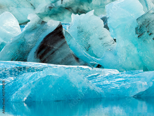 Ice chunks at Glacier Lagoon, Southern Iceland, Iceland photo