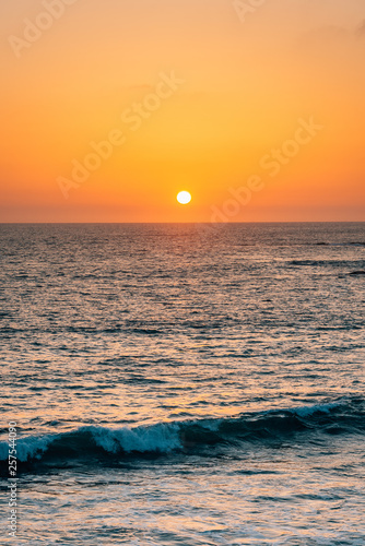 Sunset over the Pacific Ocean in Laguna Beach  Orange County  California