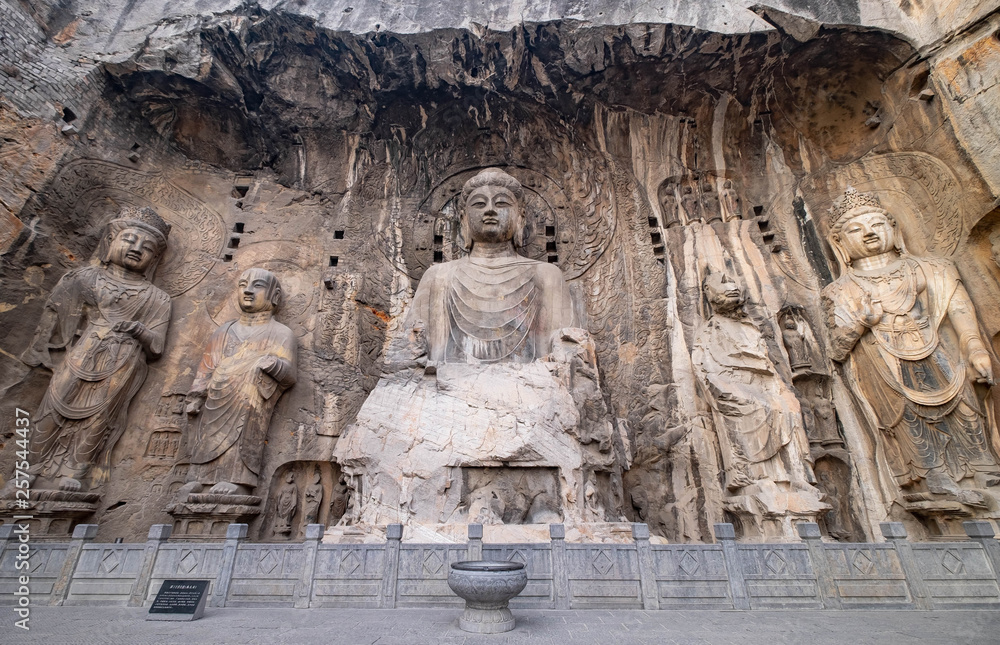 Chinese Buddhist monument Longmen Grottoes.