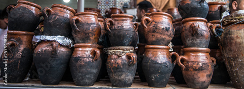 Clay tagine pots in Marrakesh, Morocco photo