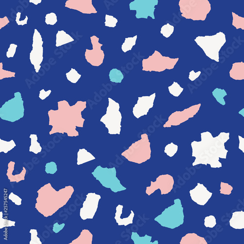 Torn paper contemporary seamless pattern with tropic leaves