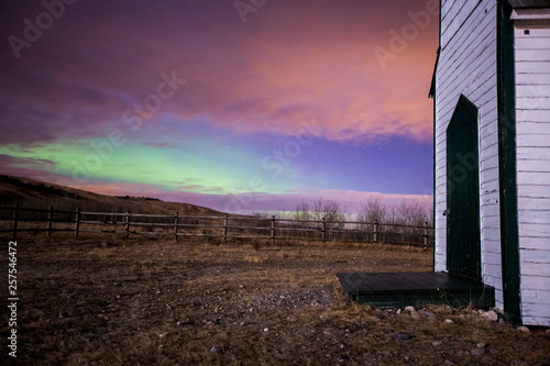 Aurora borealis, Morley, Alberta, Canada photo