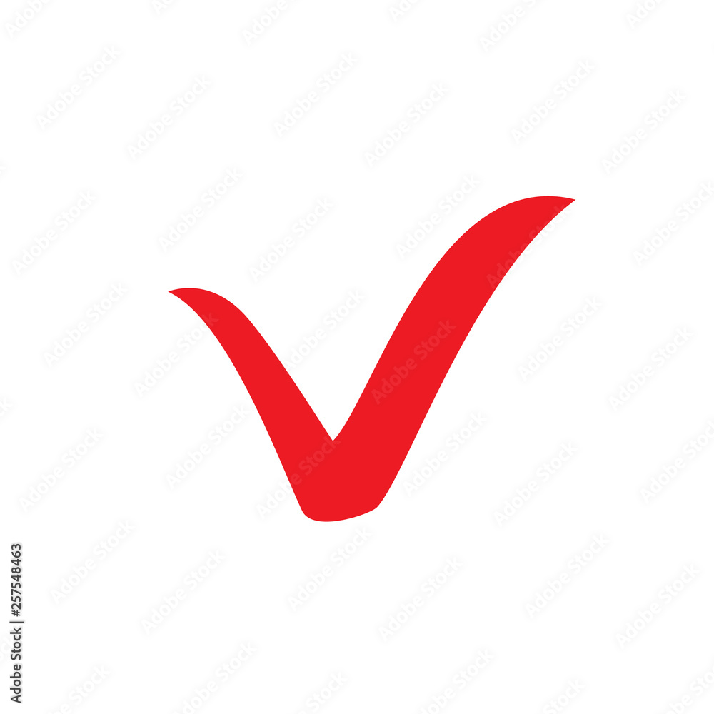 Red check mark icon. Tick symbol, tick icon Red check mark icon. Tick symbol, tick icon