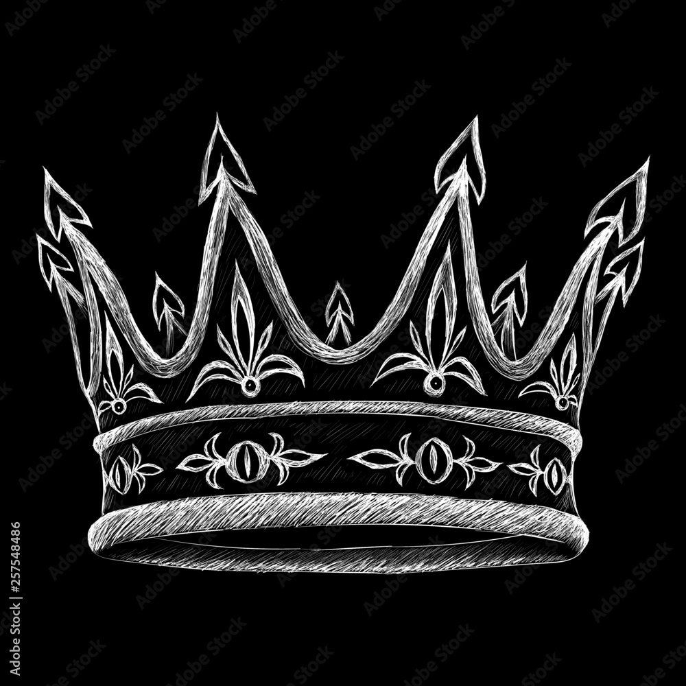 The King of the golden crown of the Middle Ages for tattoo or T-shirt  design or outwear. Hunting crowns of king background. Stock Vector | Adobe  Stock