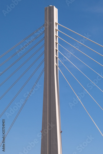 Fototapeta Naklejka Na Ścianę i Meble -  Cables of the suspension bridge