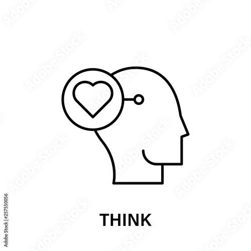 thinking, head, heart icon. Element of human positive thinking icon. Thin line icon for website design and development, app development. Premium icon