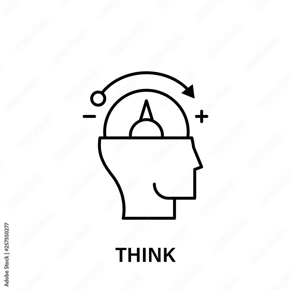 thinking, head, arrow, speedometer, think icon. Element of human ...