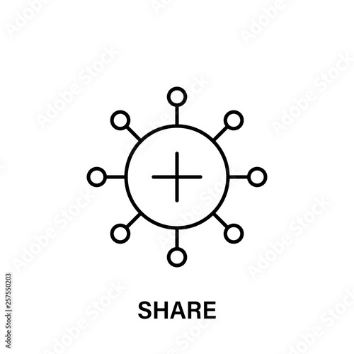 share, plus, connection icon. Element of human positive thinking icon. Thin line icon for website design and development, app development. Premium icon