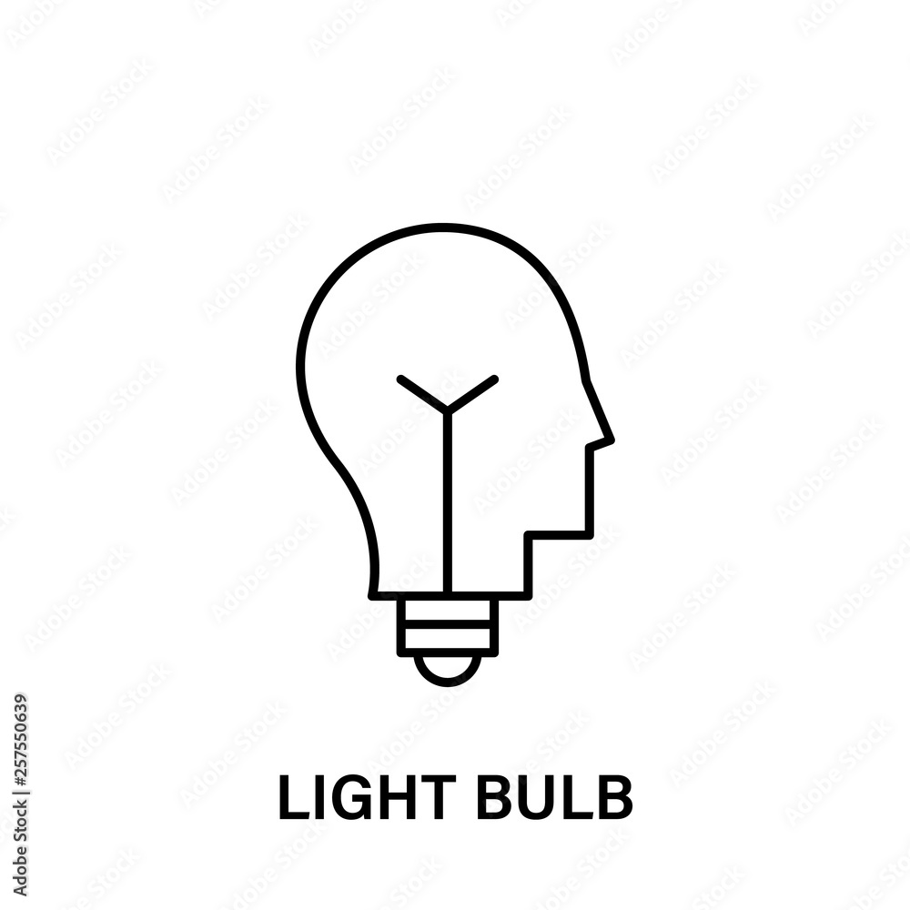 thinking, head, bulb, light icon. Element of human positive thinking icon. Thin line icon for website design and development, app development. Premium icon thinking, head, bulb, light icon. Element of human positive thinking icon. Thin line icon for website design and development, app development. Premium icon