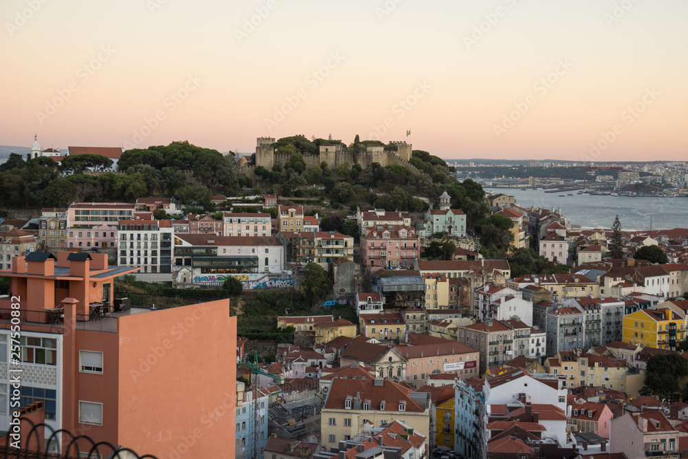 rooftop view from hill in lisbon
