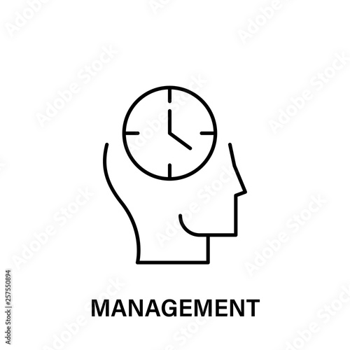 thinking, head, clock, management icon. Element of human positive thinking icon. Thin line icon for website design and development, app development. Premium icon