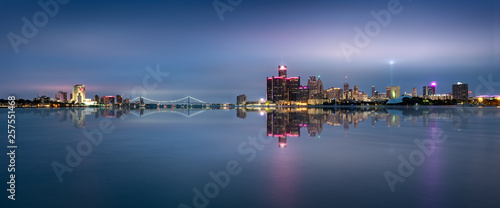 DETROIT SKYLINE by night and lights