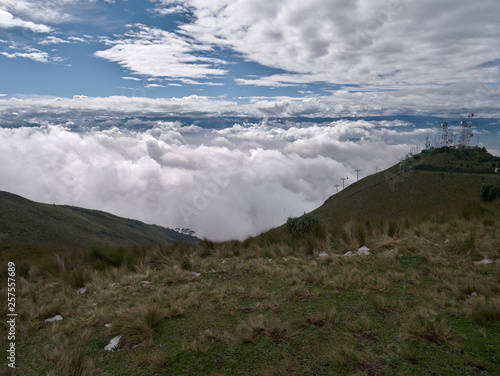 The view at the Pichincha volcano, located just to the side of Quito, which wraps around its eastern slopes, Pichincha, Ecuador.