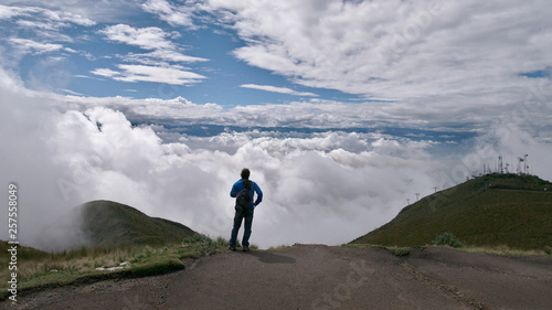 The view at the Pichincha volcano, located just to the side of Quito, which wraps around its eastern slopes, Pichincha, Ecuador.