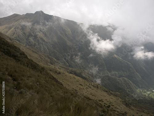 The view at the Pichincha volcano, located just to the side of Quito, which wraps around its eastern slopes, Pichincha, Ecuador.