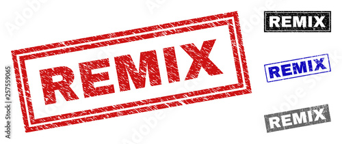 Photos Grunge REMIX rectangle stamp seals isolated on a white background