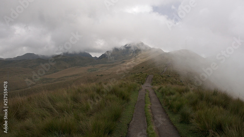 The view at the Pichincha volcano, located just to the side of Quito, which wraps around its eastern slopes, Pichincha, Ecuador.