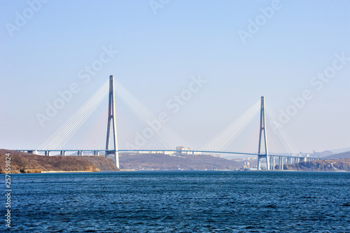 cable bridge to Russian island  Vladivostok