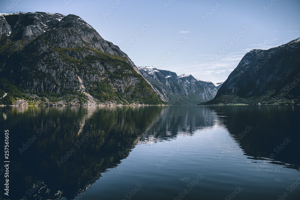 norwegian mountains on the fjord norwegian mountains on the fjord