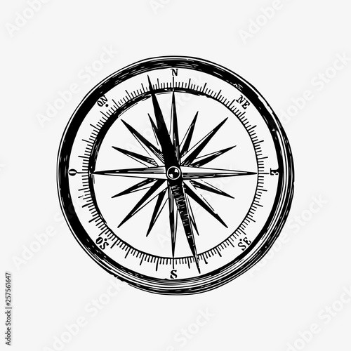 Antique navigation compass