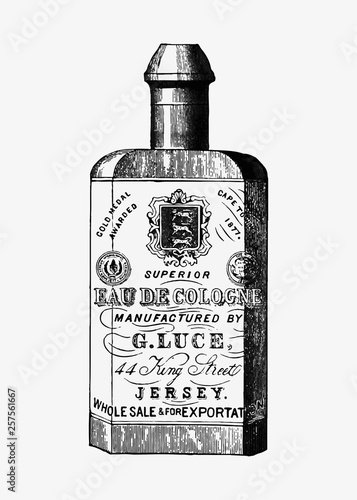 Cologne bottle in vintage style