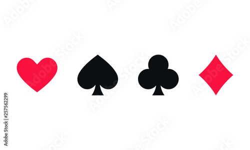 Playing card suits. Spades, hearts,diamonds, clubs icons. Poker Symbols