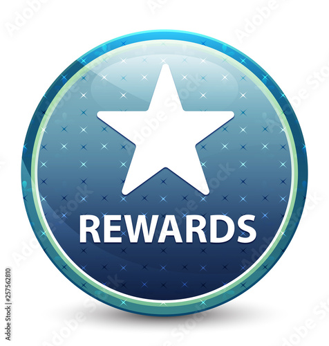 Rewards (star icon) shiny sky blue round button