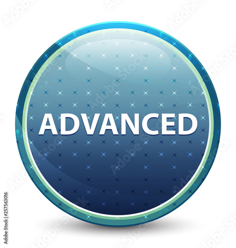 Advanced shiny sky blue round button
