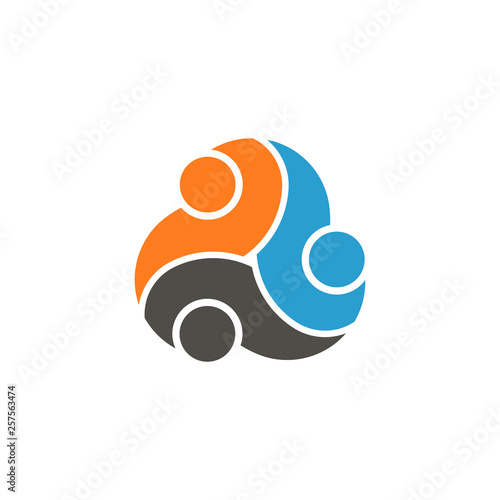 Teamwork Group of Three People Logo