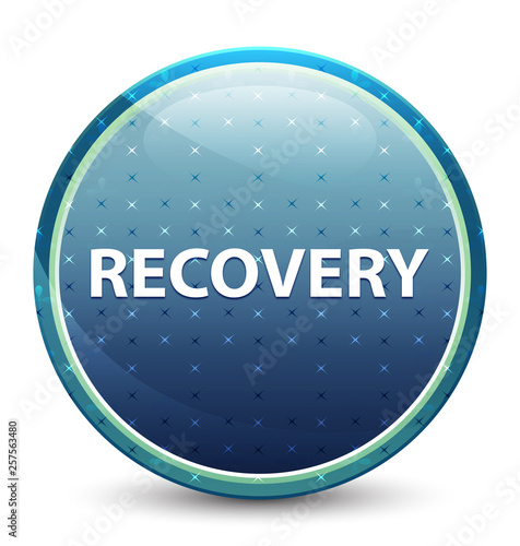 Recovery shiny sky blue round button