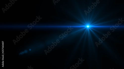 Lens flare glow light effect on black background. Easy to add overlay or screen filter over photos 