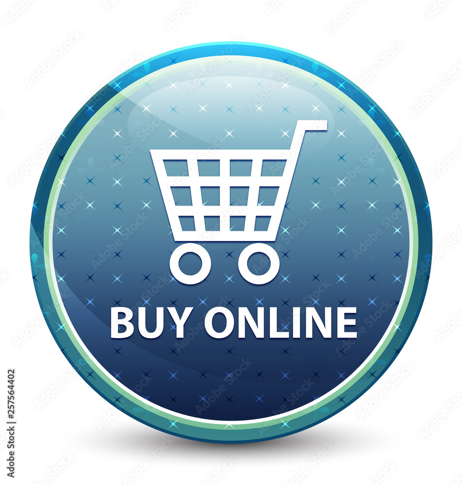 Buy online shiny sky blue round button Buy online shiny sky blue round button