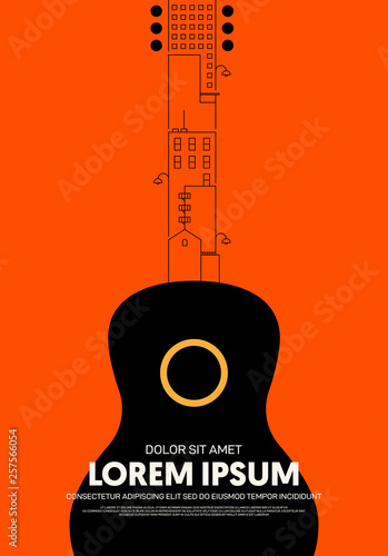 Music poster modern vintage retro style