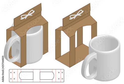 Box packaging die cut template design. 3d mock-up