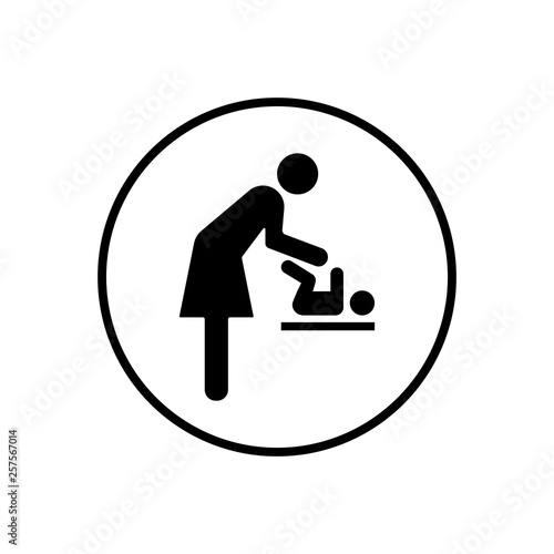 baby, changing diaper, mother
