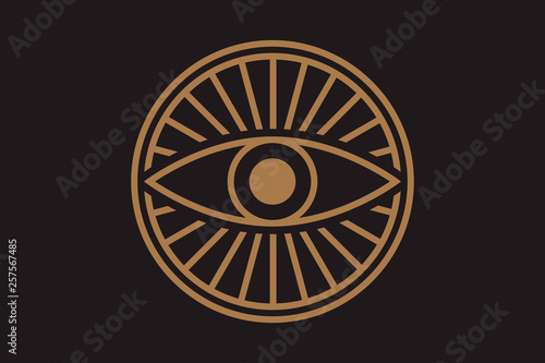 New World Order. Eye of Providence.Conspiracy theory. Masonic and esoteric, religion, spirituality, occultism symbol.All Seeing icon illustration. The symbol of the Illuminati eye.