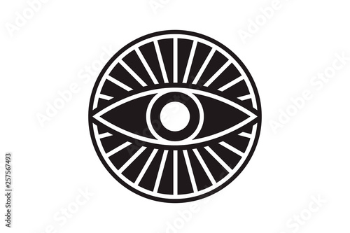 New World Order. Eye of Providence.Conspiracy theory. Masonic and esoteric, religion, spirituality, occultism symbol.All Seeing icon illustration. The symbol of the Illuminati eye.