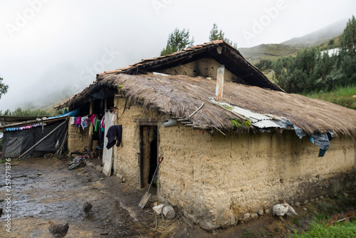 House mud adobe Andes Peru