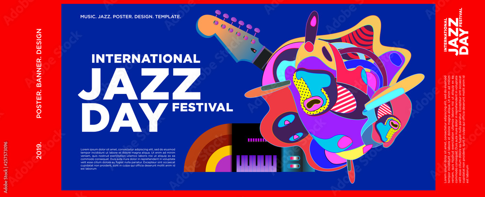 Vector colorful international jazz day poster and banner 