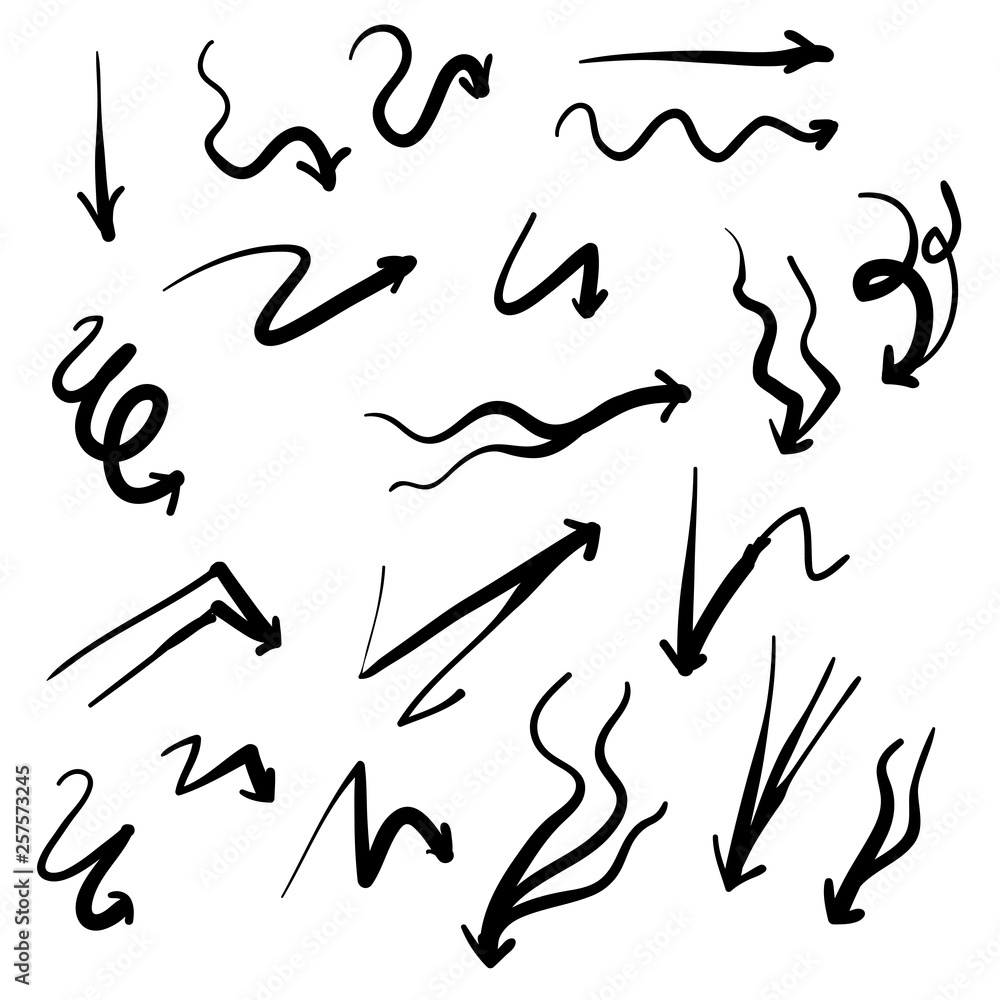 hand drawn doodle arrow set illustration vector hand drawn doodle arrow set illustration vector